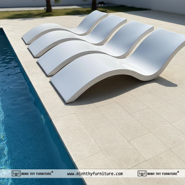 Giường tắm nắng composite màu trắng cao cấp Giường tắm nắng composite màu trắng cao cấp