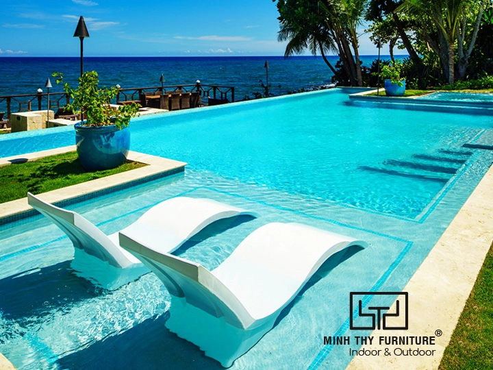 Giường composite sân vườn cho resort và khách sạn